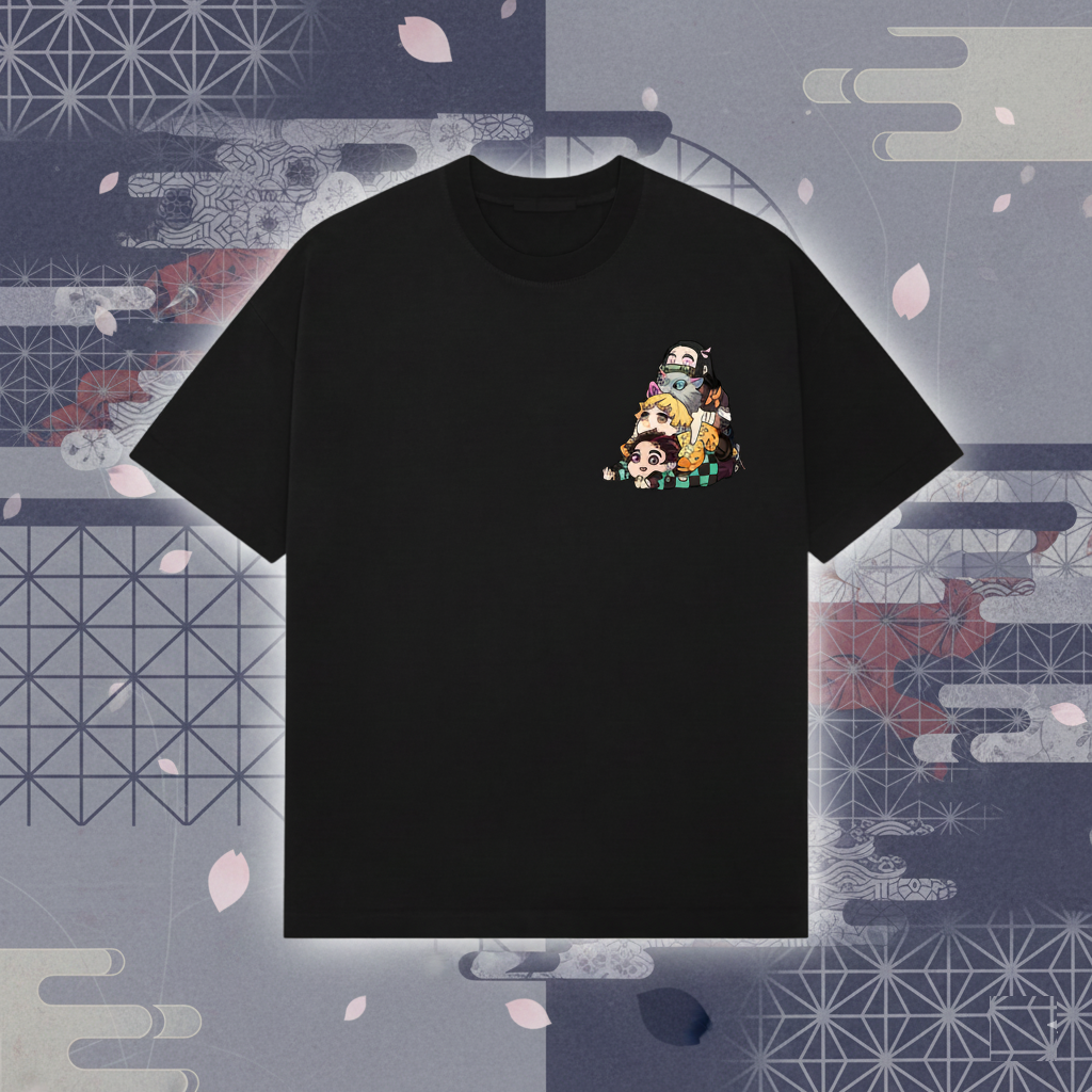 Minimal Chibi Demon Slayer Oversized Tee