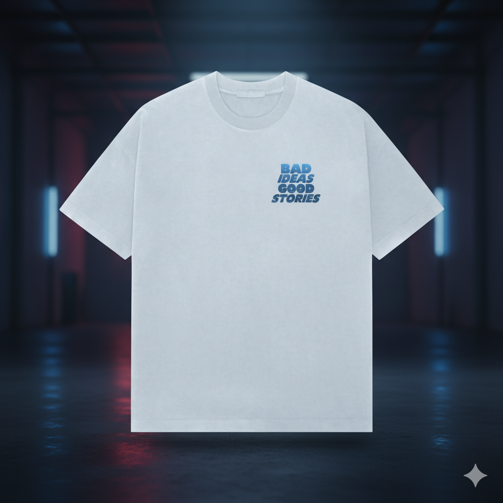 Bad Ideas White Premium Oversized Tee