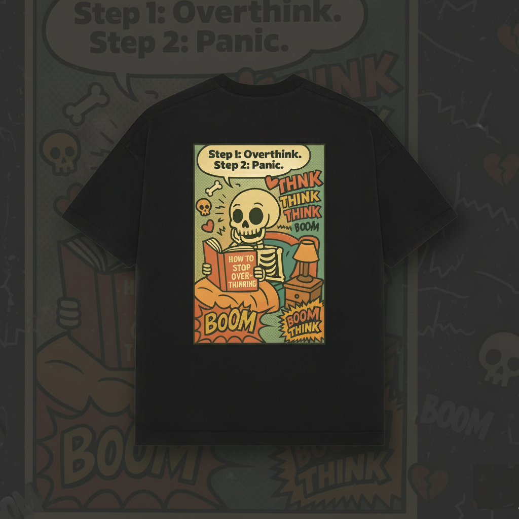 Overthinking Skull Premium Oversized Tee