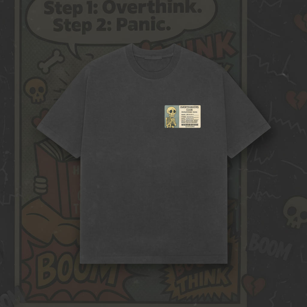 Overthinking Skull Premium Oversized Tee