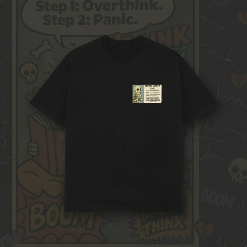 Overthinking Skull Premium Oversized Tee