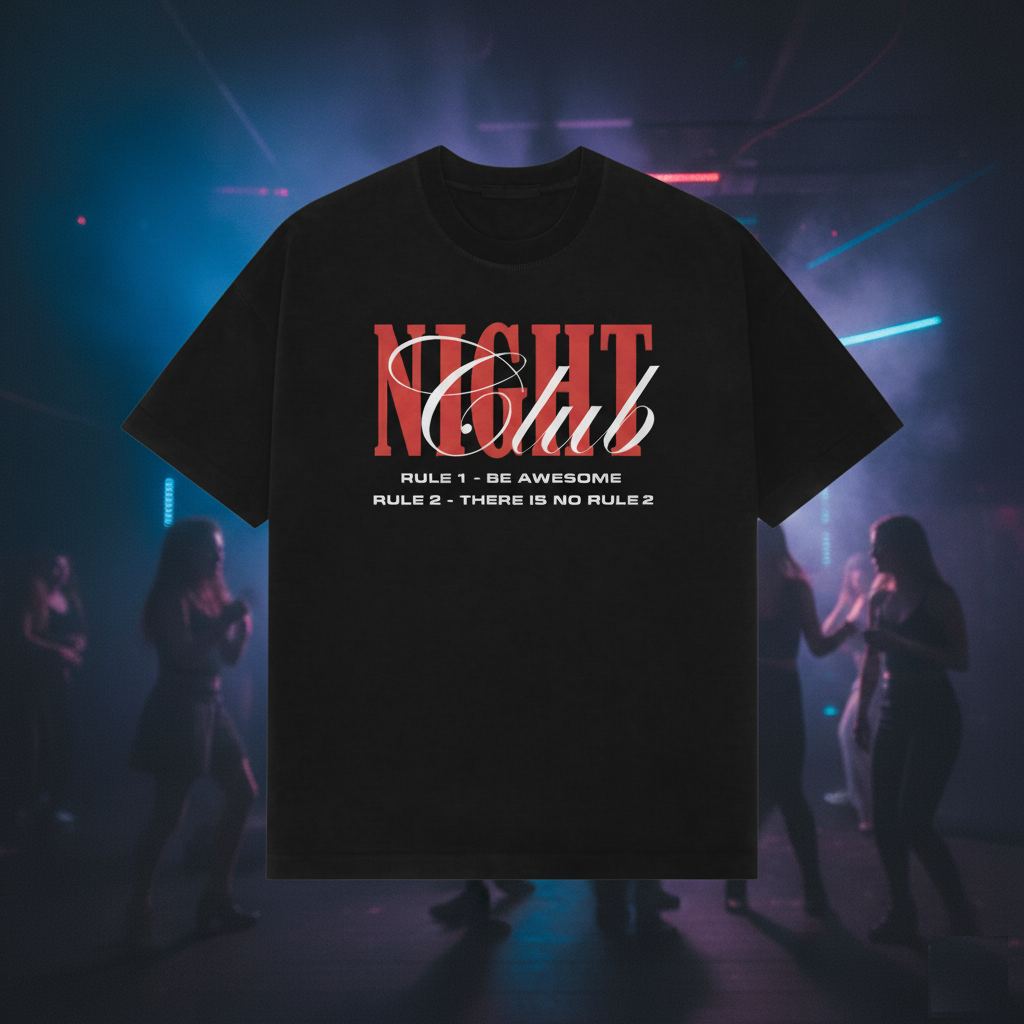 Night Club Premium Oversized Tee